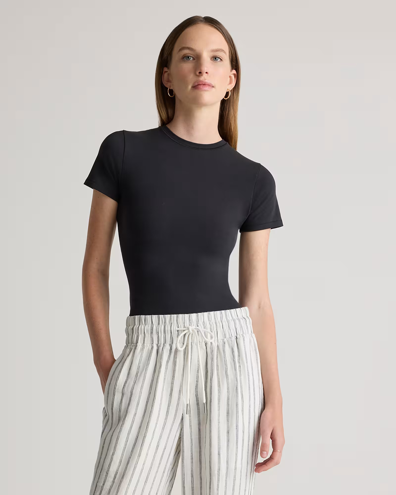 Stretch Cotton Jersey Fitted T-Shirt | Quince