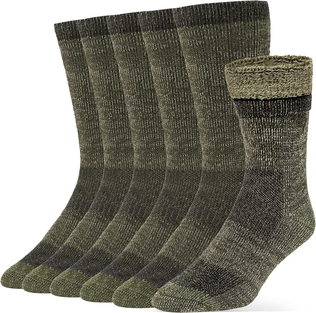 Alvada Merino Wool Hiking Socks Thermal Warm Crew Winter Boot Sock For Men & Women 3 Pairs | Amazon (US)