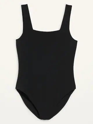 Fitted Sleeveless Square-Neck Bodysuit for Women | Old Navy (US)