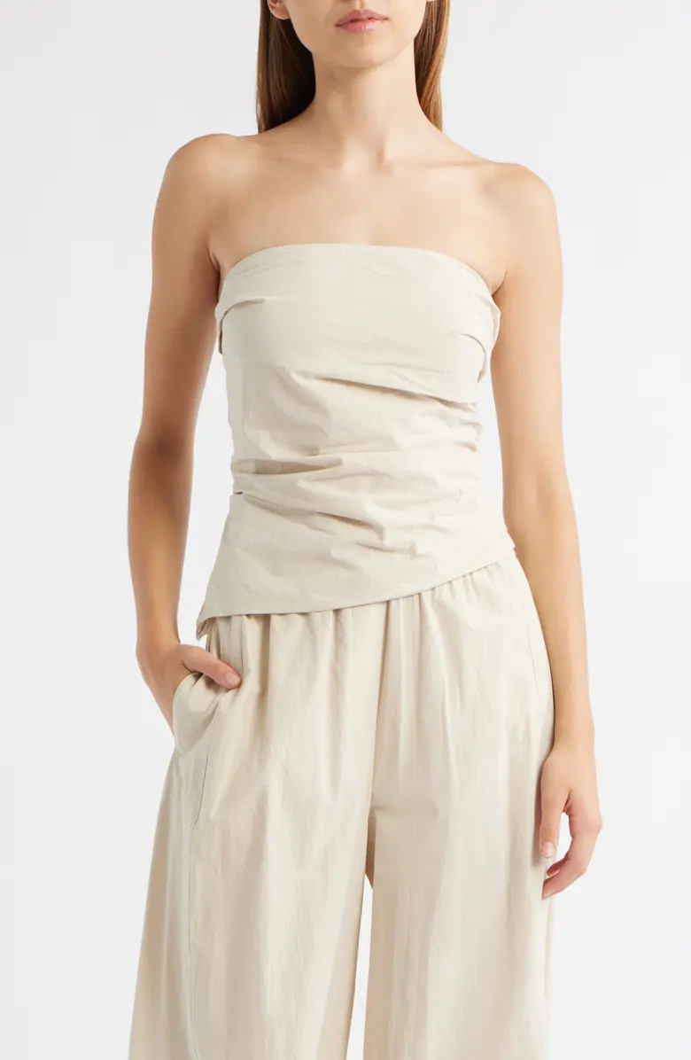 MANGO Willy Drape Strapless Top | Nordstrom | Nordstrom