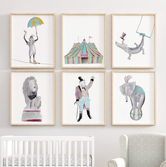 Animal Circus Print Set of 6 Animal Circus Prints Circus | Etsy | Etsy (US)