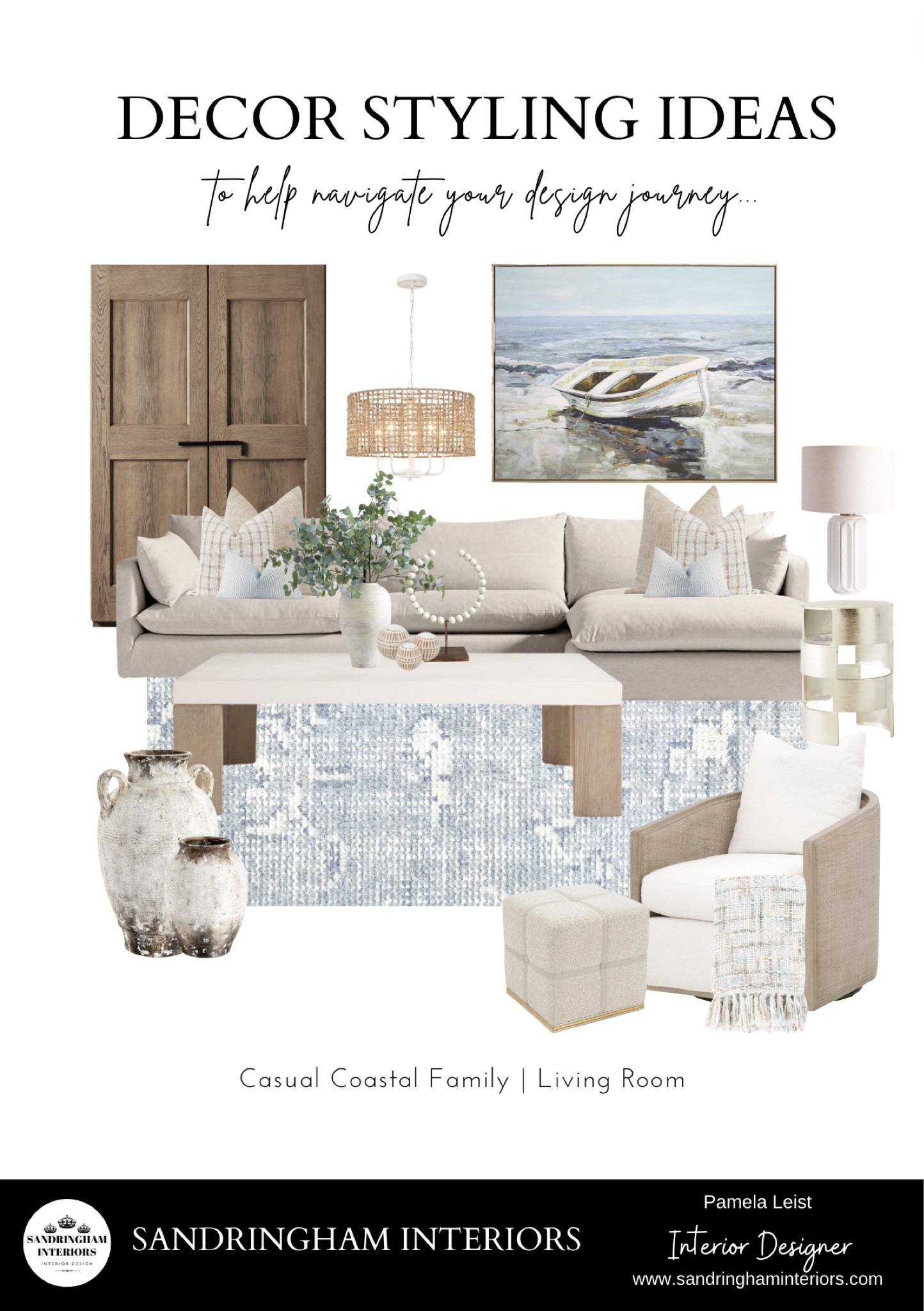 Casual Coastal Living Room Styling Ideas | Sectional | Light Oak Coffee Tables | Concrete Top Coffee Table | Light Oak Storage Unit | Barrel Chair | Ottoman | Decorative Pillows | Rattan Drum Chandelier | Paint Combinations | Wallpaperr

#LTKstyletip #LTKhome