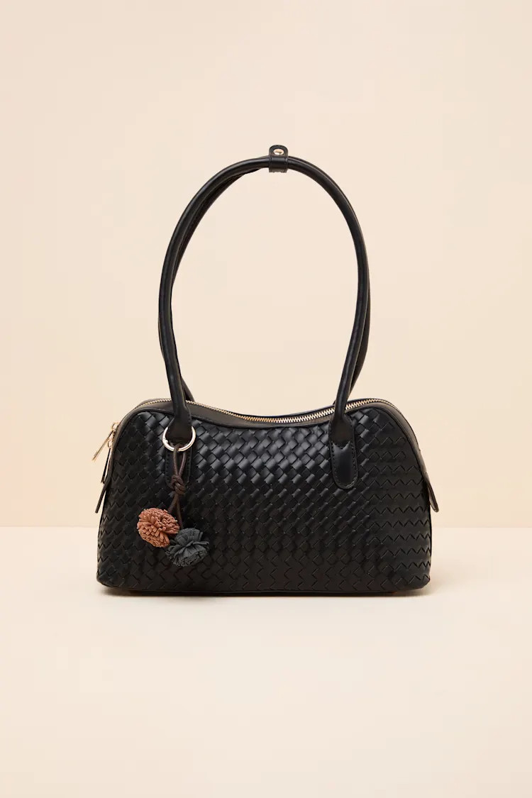 Suri Black Woven Shoulder Bag | Lulus