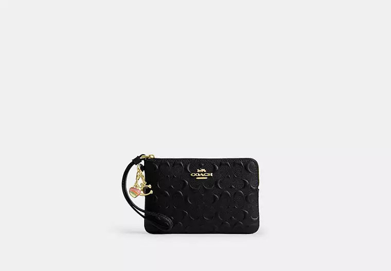 Boxed Corner Zip Wristlet In Signature Leather | Coach Outlet CA