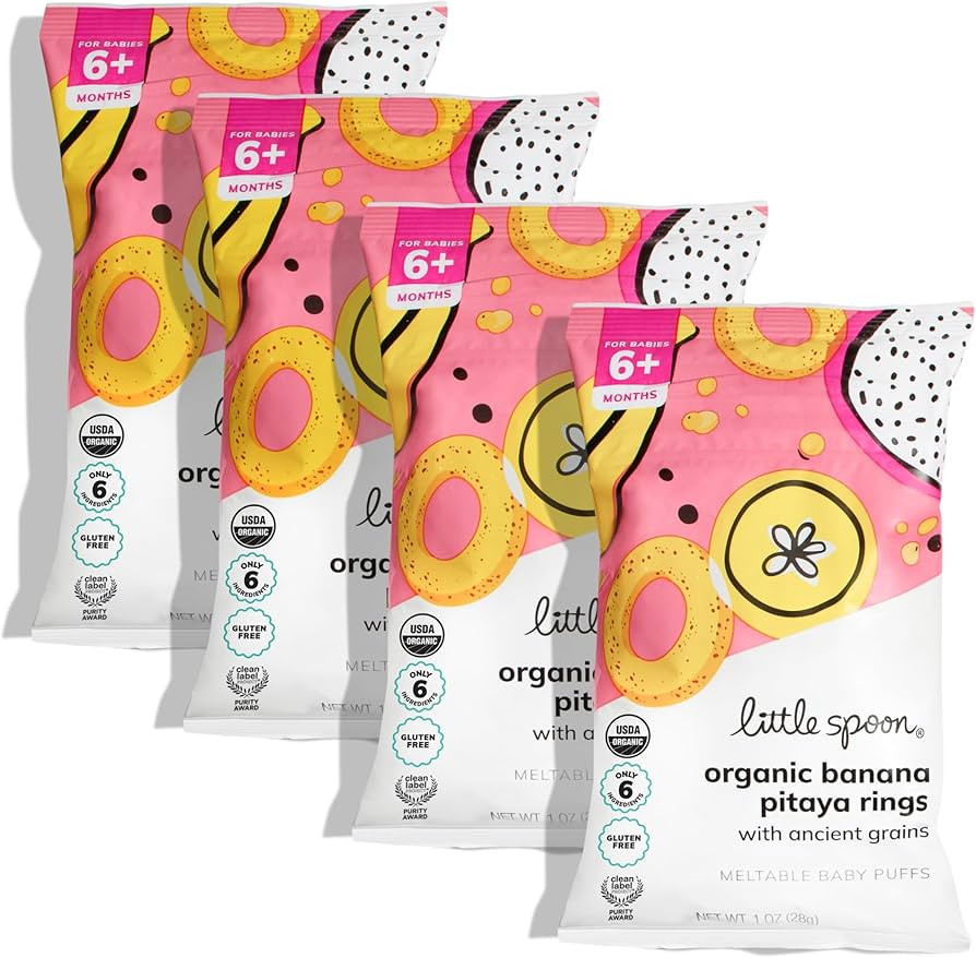 Little Spoon Banana Pitaya Meltable Baby Puffs, Organic Corn Quinoa Sorghum, No Rice, No Added Su... | Amazon (US)