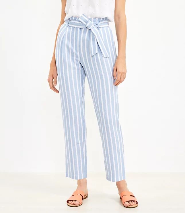 Paperbag Taper Pants in Stripe | LOFT