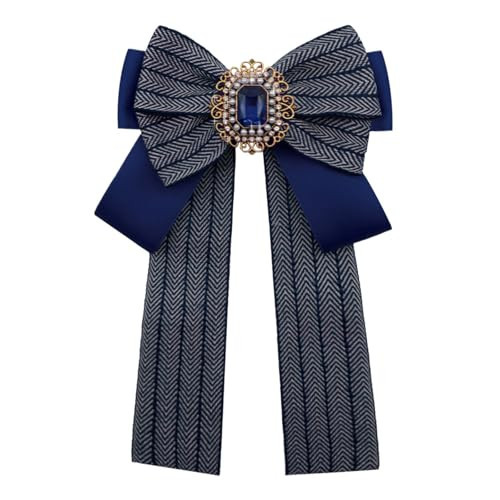 GHTIYLP Womens Bow Tie Adjustable Rhinestone Bowtie for Women Ladies Girls Pre-tied Womens Tie for Shirt Suit Uniform (Blue-Brooch) | Amazon (US)