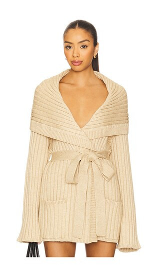 GUIZIO x REVOLVE Tullia Slouchy Cardigan in Beige. - size XXS/XS | Revolve Clothing (Global)