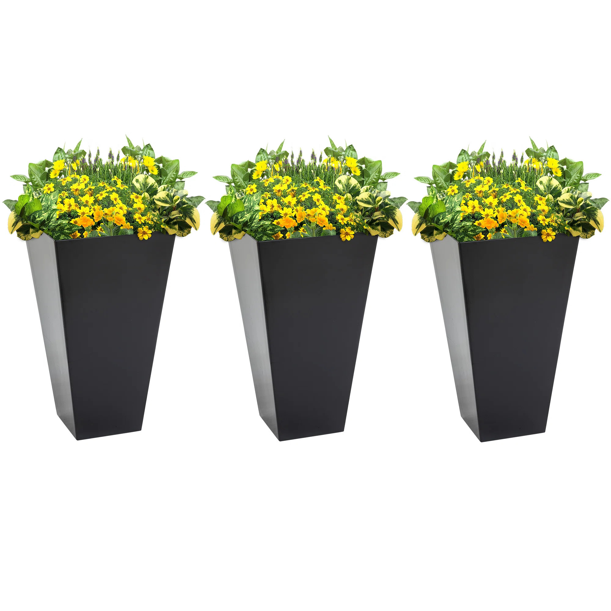 Latitude Run® Tall Planters with Drainage Hole, 28" Outdoor Flower Plant Pots & Reviews | Wayfai... | Wayfair North America