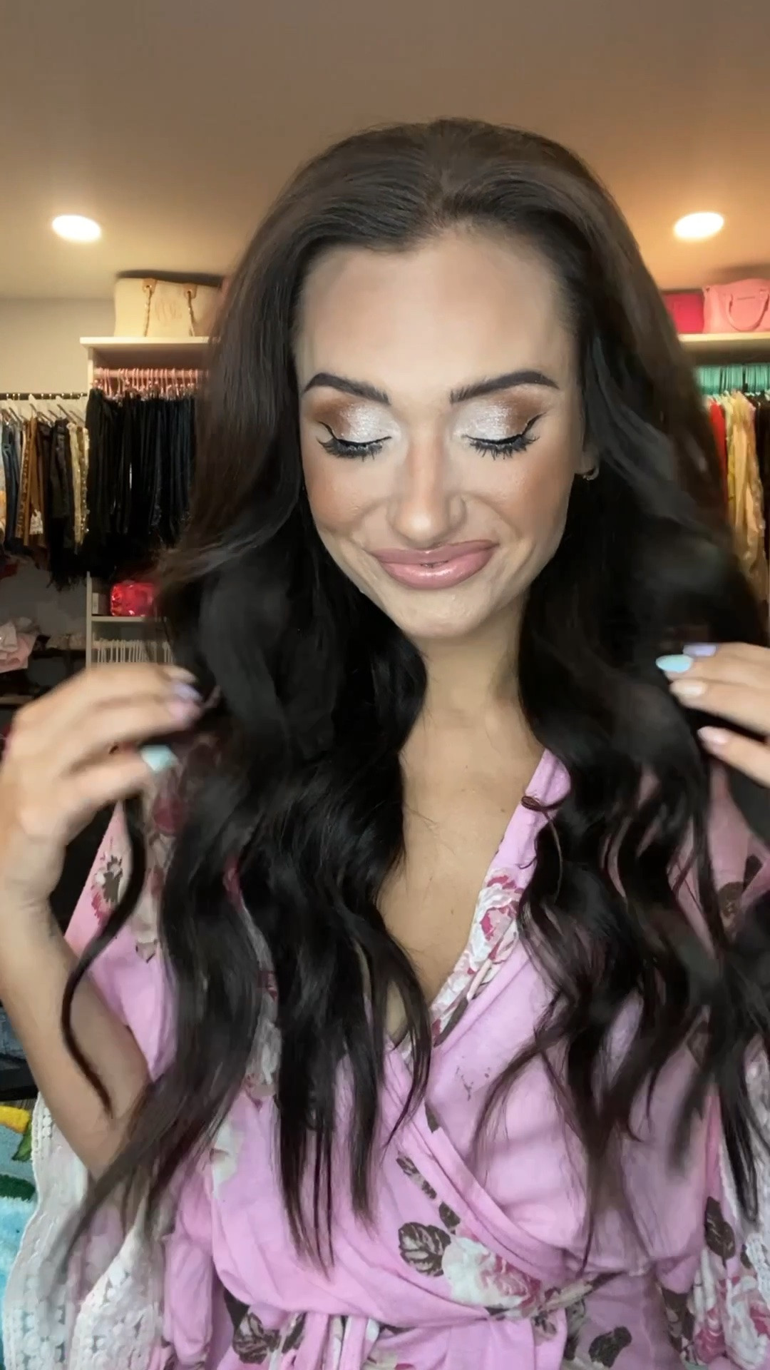 Best kept hair secret?? 👀💁‍♀️  Mine is in major need of some TLC, let's do an at-home hair extensions install. 
✨ Step 1: section the crown up and out of the way  
✨ Step 2: the sandwich method! a tiny section of hair pressed between two tape wefts 
✨ Step 3: style to blend with natural hair

Adding my exact tape in weft extensions here, a few styling favorites and more here! I’m in shade “darkest brown”

Tape in extensions / hair extensions / diy hair / hair at home / at home hair styling / GRWM / hair tutorial / diy hairstyles / at home hair day

#LTKgrwm #LTKSaleAlert #LTKBeauty