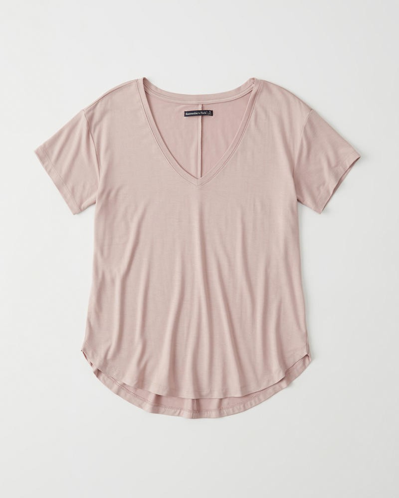 V-Neck Drapey Tee | Abercrombie & Fitch US & UK