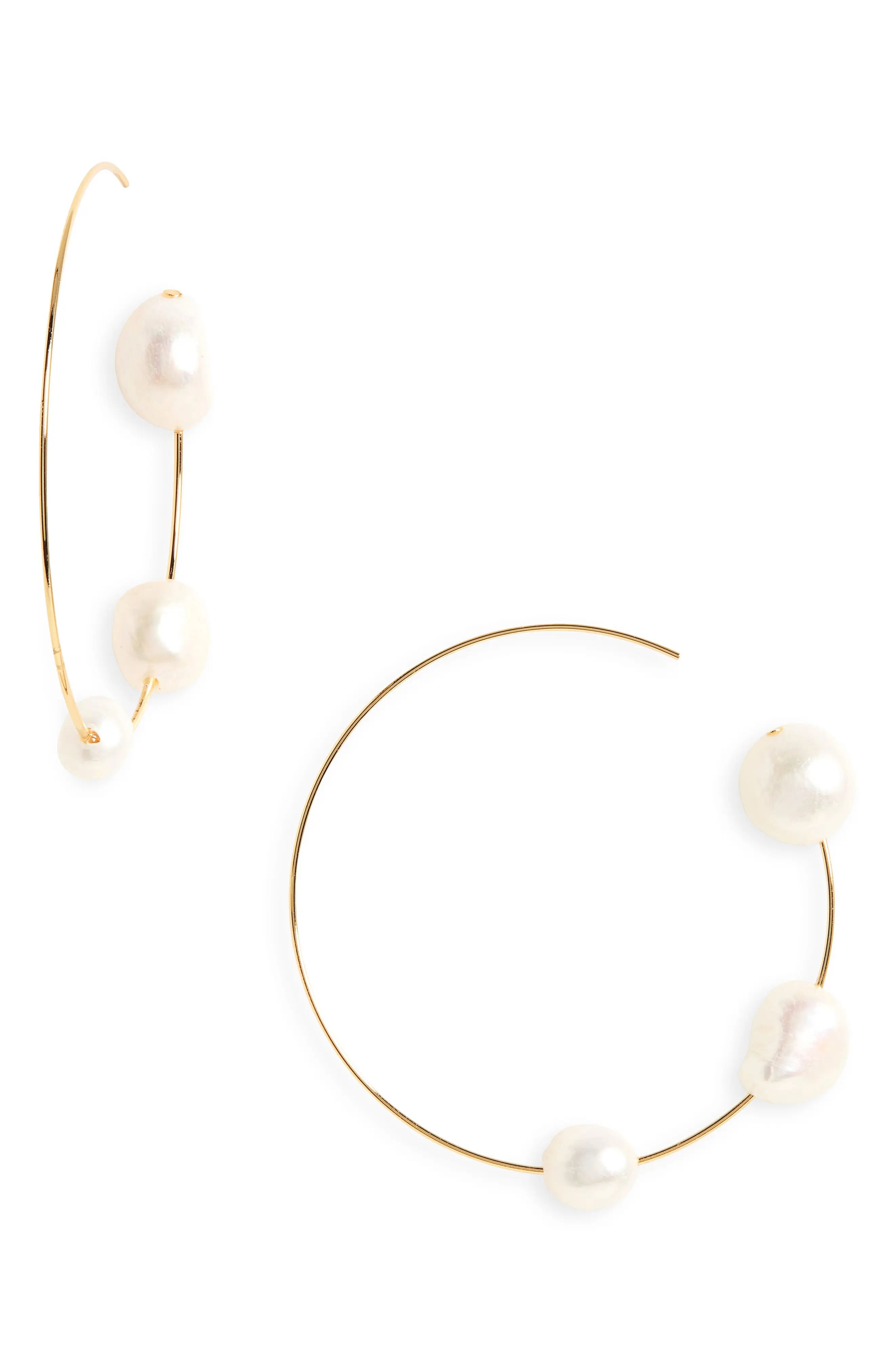 Cult Gaia Nubia Freshwater Pearl Hoop Earrings at Nordstrom | Nordstrom