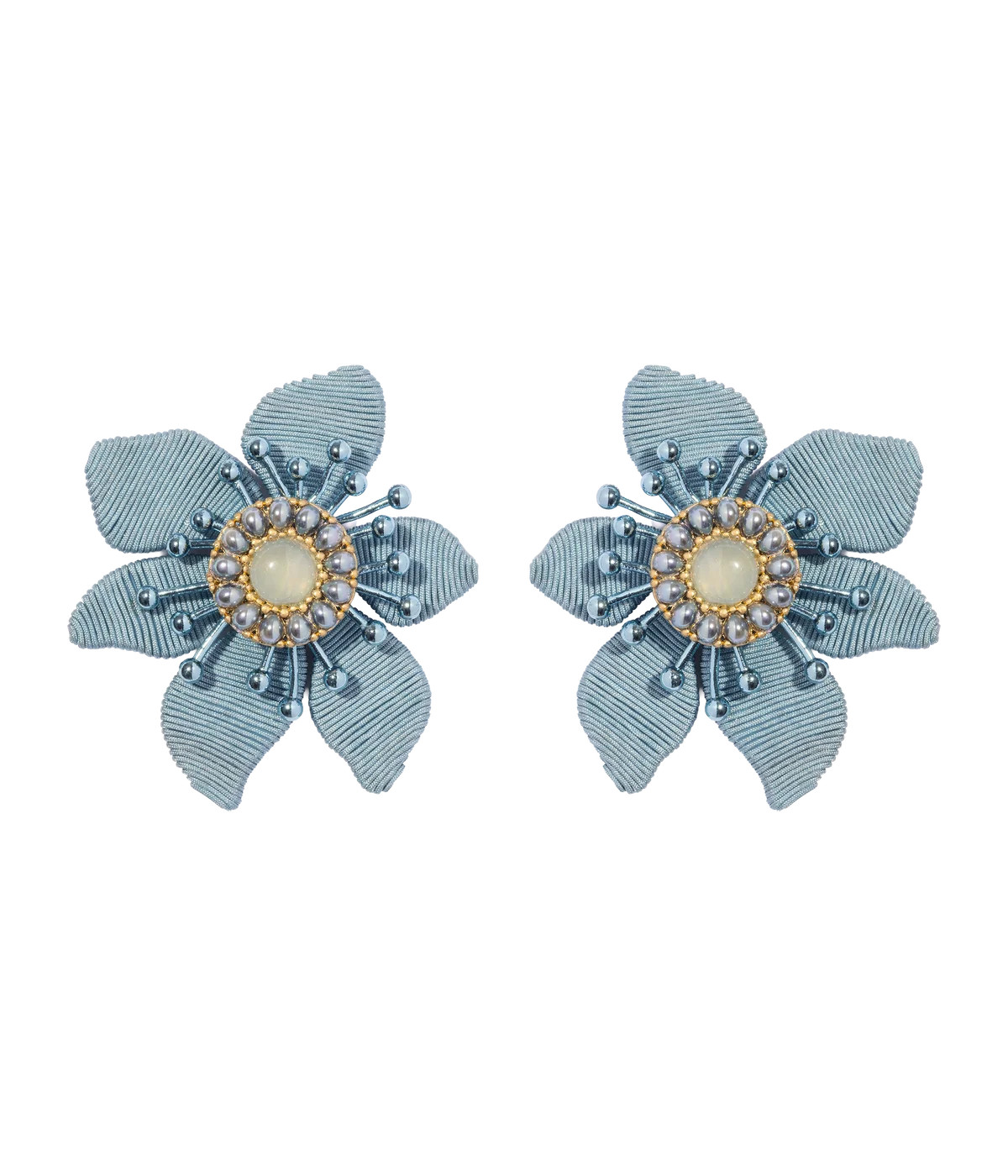 Prescott Flower Earrings in Blue | Over The Moon