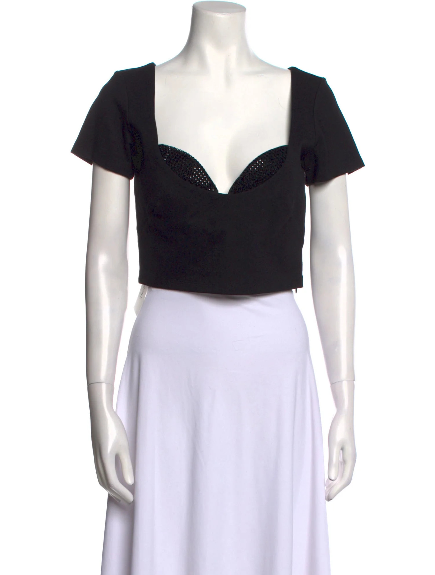 Square Neckline Short Sleeve Crop Top | The RealReal