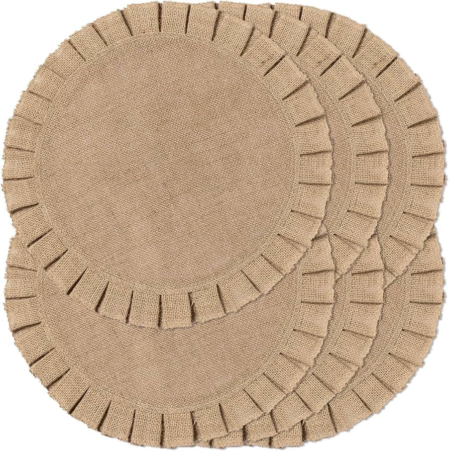 Burlap Placemats, Jute Rustic Table Mats for Dining Tables Heat Resistant, Parties, Weddings, Spe... | Amazon (US)