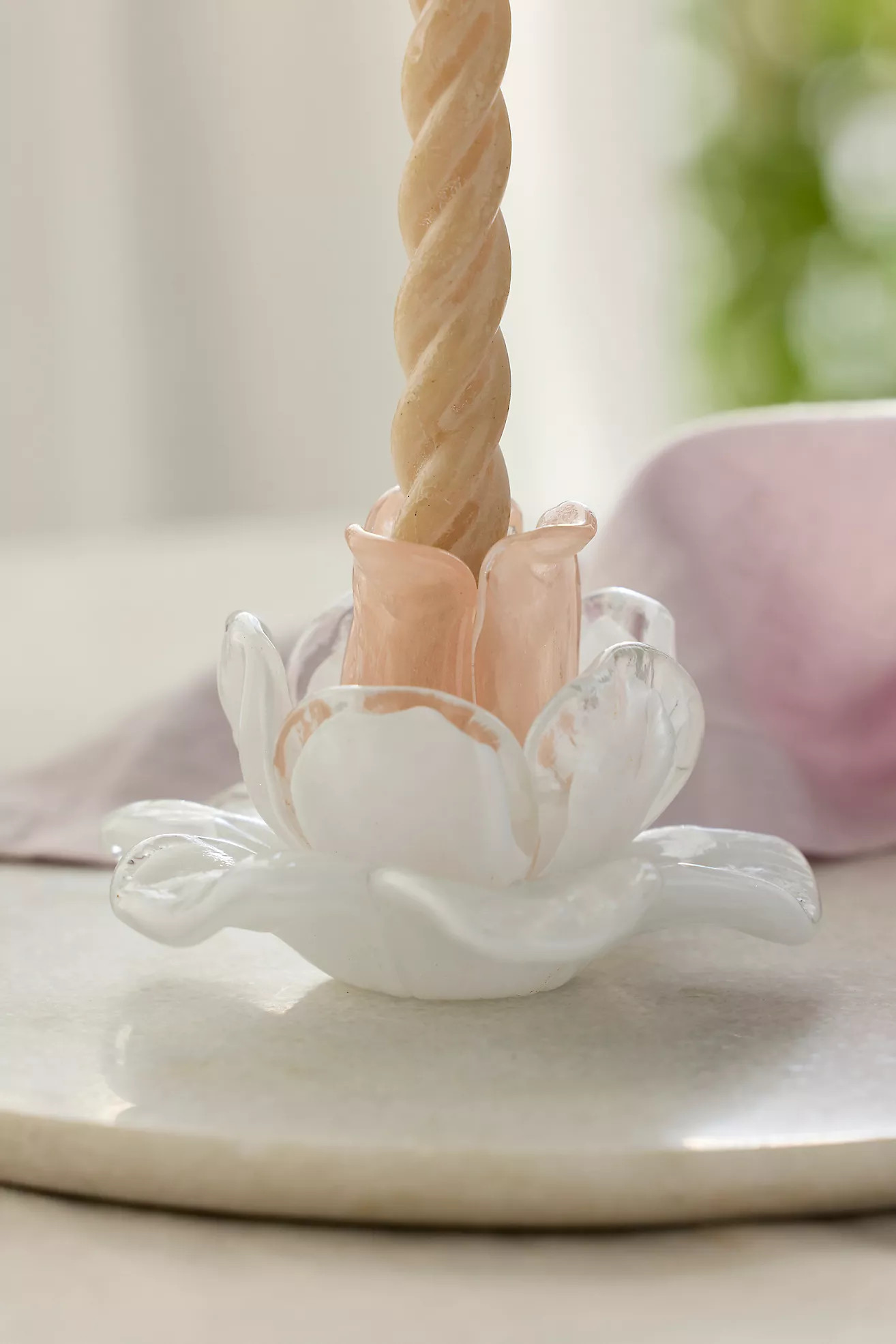 Glass Bloom Taper Holder | Anthropologie (US)