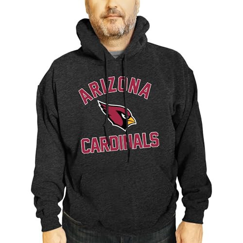 Team Fan Apparel NFL Adult Gameday Hooded Sweatshirt - Poly Fleece Cotton Blend - Stay Warm and Represent Your Team in Style (Arizona Cardinals - Charcoal, XX-Large) | Amazon (US)