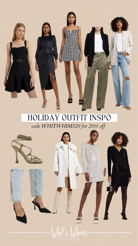 Holiday outfit inspiration from River Island❣️🎄 ps. 20% off your order with code WHITWHIMS20

holiday outfit 
sequin dress
heels
black heels 
holiday dress 


#LTKHoliday #LTKshoecrush #LTKunder100