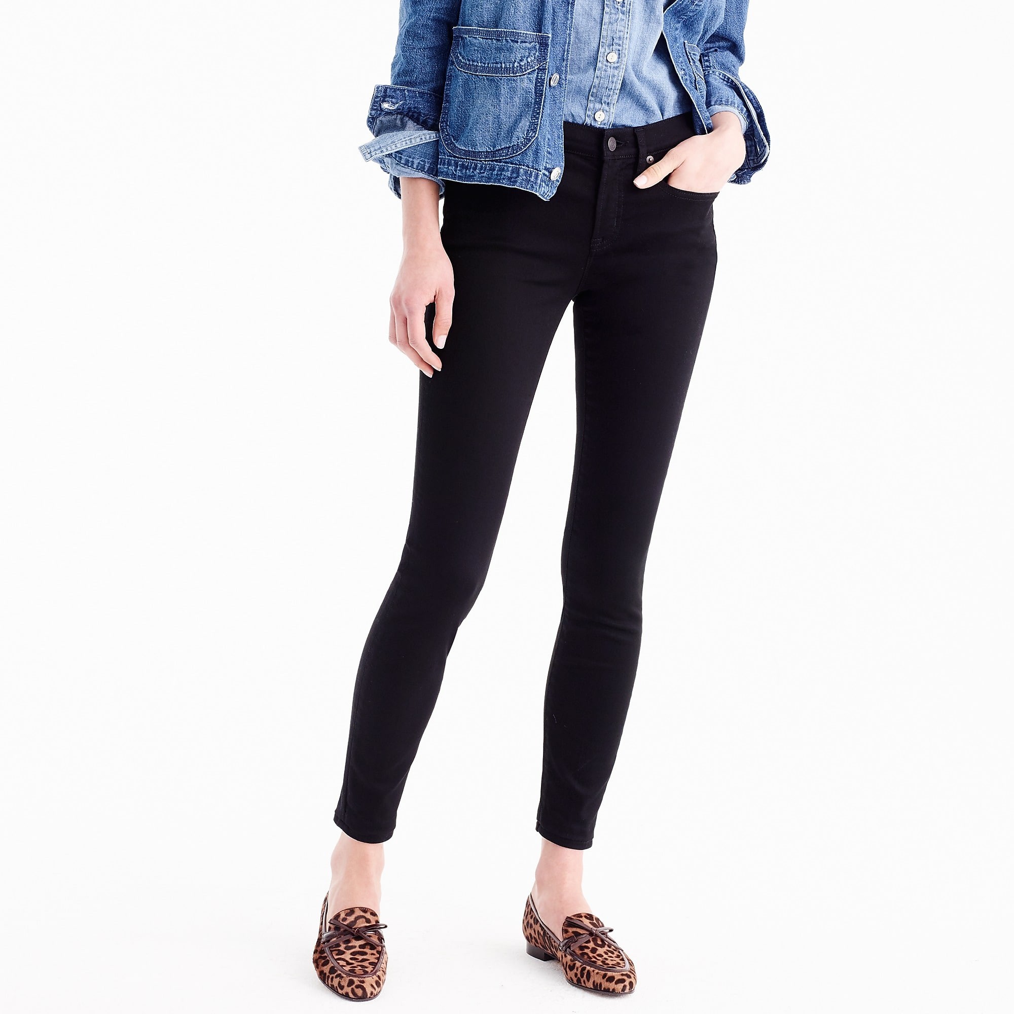 8" stretchy toothpick jean in true black | J. Crew US