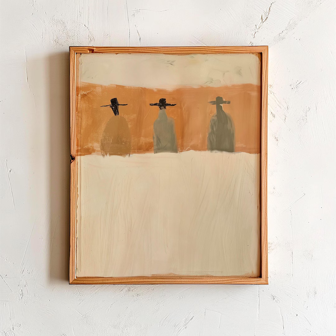 Neutral Cowboy Hat Silhouette Print: Abstract Western Wall Art (digital Download) - Etsy | Etsy (US)