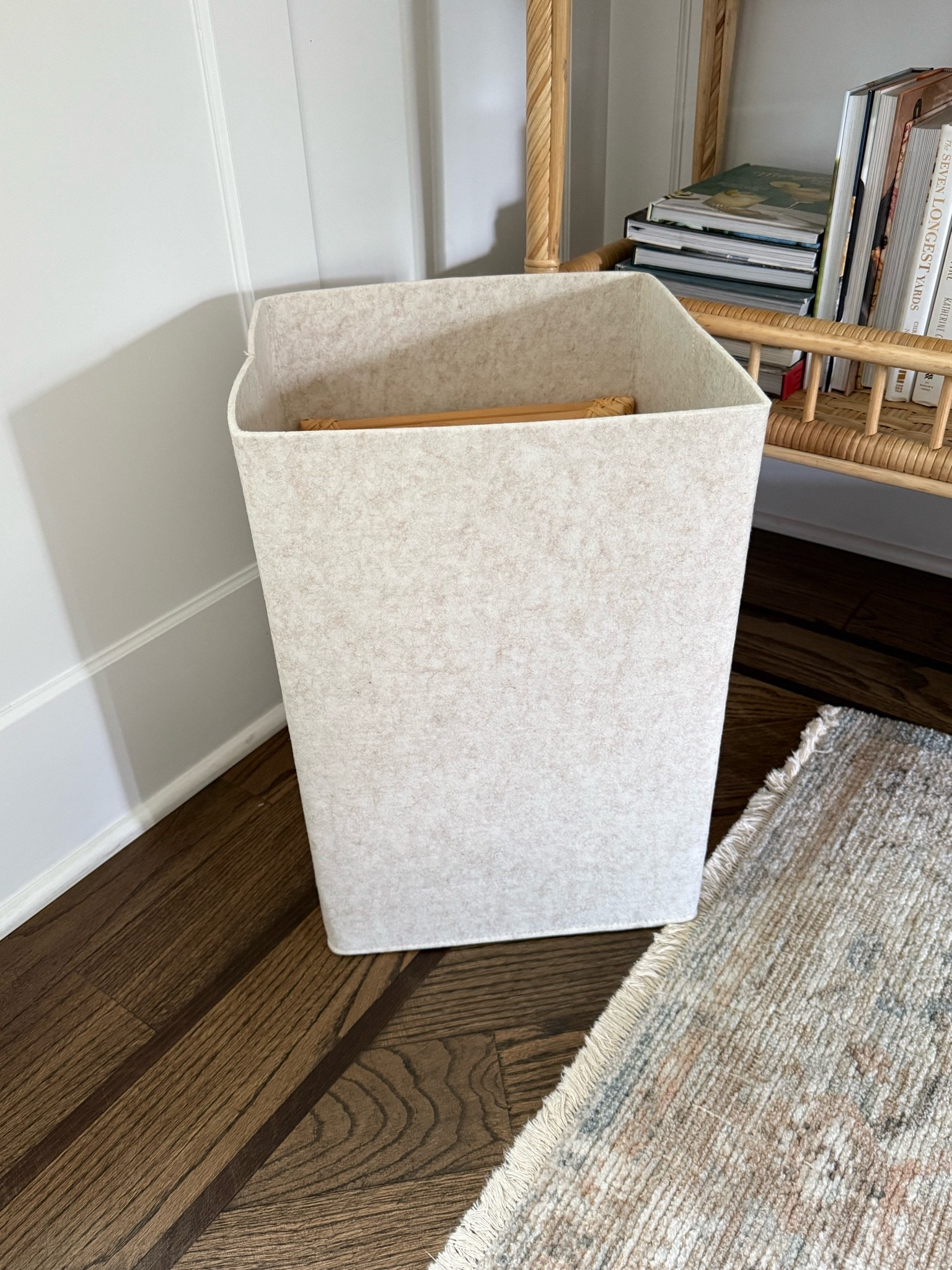 Little organizational hack: I keep this felt bin downstairs so I can fill it with items that I need to bring upstairs. Makes tidying up so much easier throughout the day. It’s from @sortjoy and folds flat!

#LTKHome #LTKKids #LTKdayinmylife