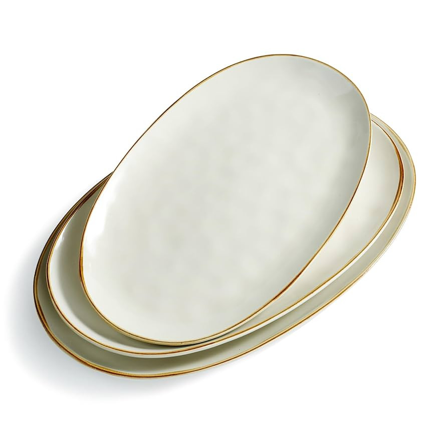 famiware Serving Platter, Oval 15.59/14.3/12.9inch Serving Dishes for Entertaining, Serving Bowls... | Amazon (US)