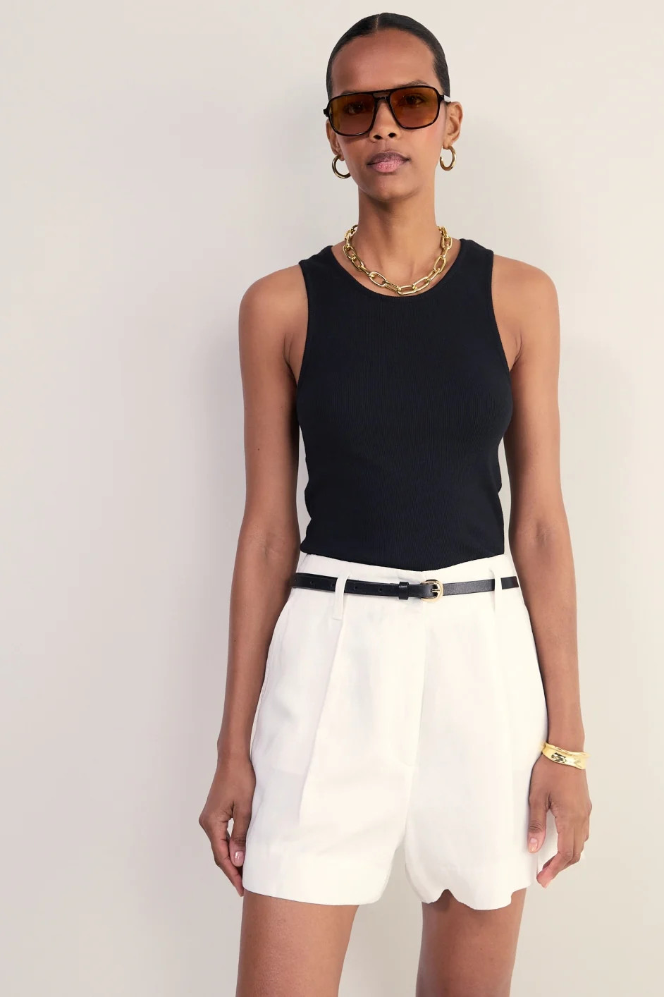 Elle Ribbed Vest - Black | WYSE London