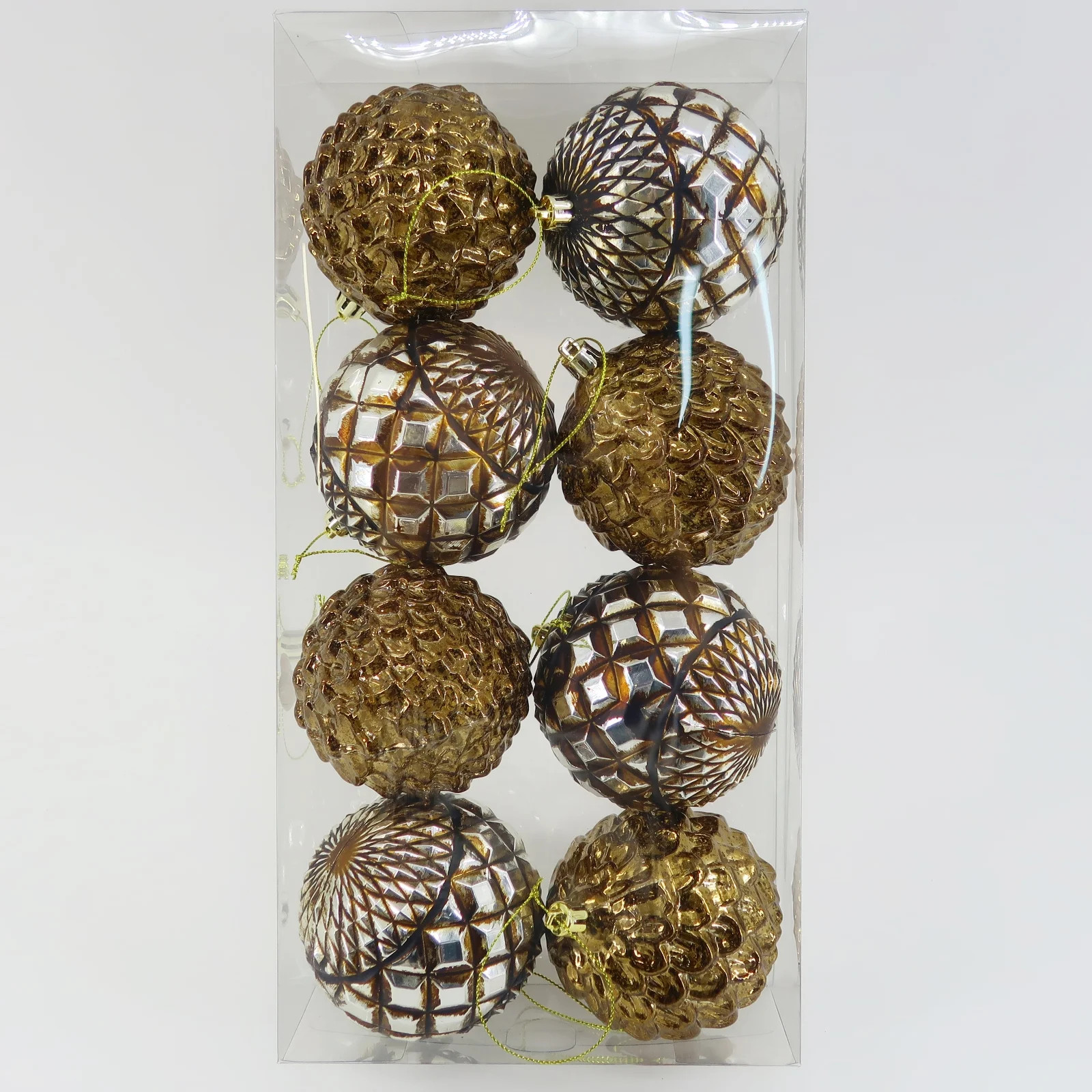 Antique Bronze Shatterproof Christmas Ornaments, 90 mm, 8 Count, by Holiday Time | Walmart (US)