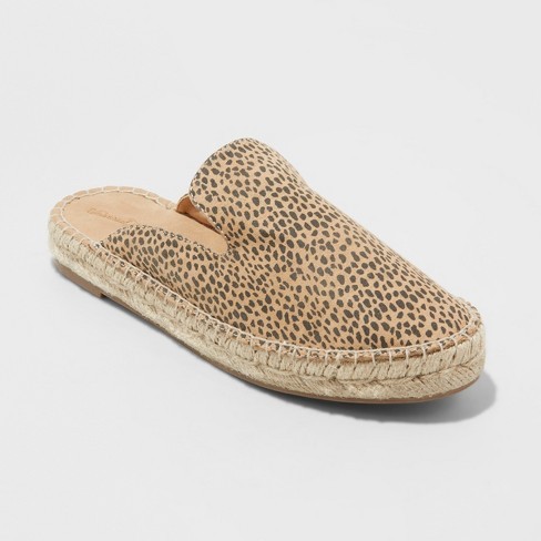 Women's Clara Leopard Espadrille Flat Mules - Universal Thread™ | Target