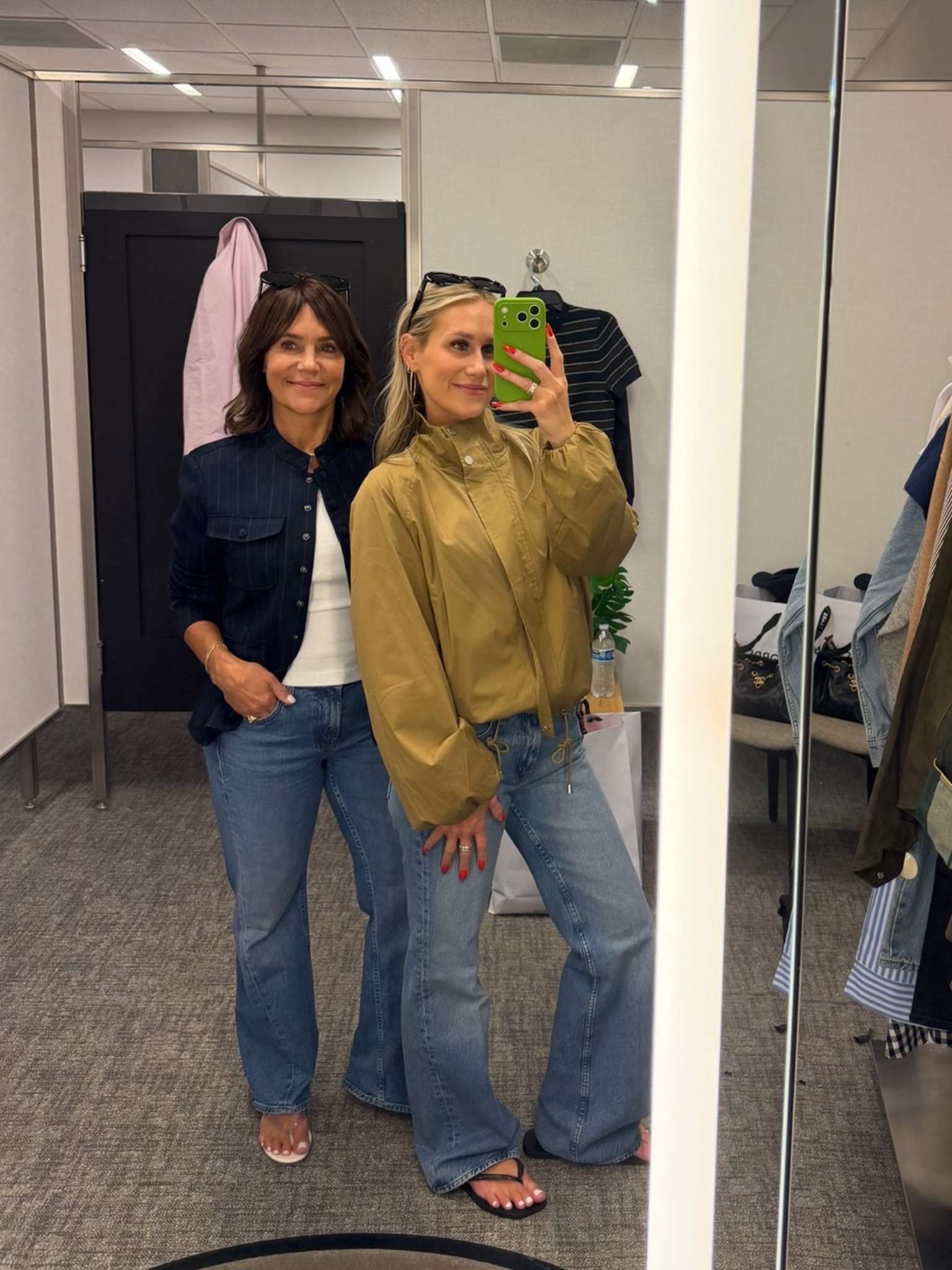 We’re both wearing the new Mother Bookie jeans – Em bought the NSale ones, and I purchased the new twist seam ones!

#LTKSaleAlert