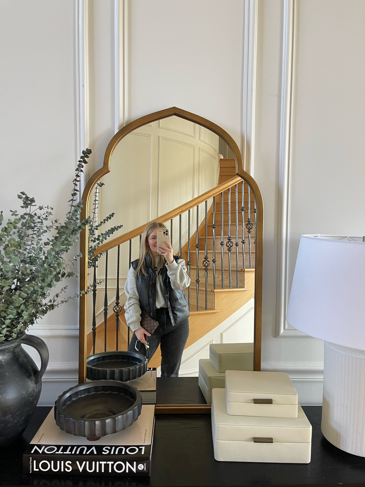 Outfit of the day! Casual in my favorite black jeans, sweatshirt and faux leather vest from Amazon! 

Amazon fashion, jeans, outfit of the day, sweatshirt, Lululemon belt bag, Abercrombie jeans, belt bag, Lululemon, Amazon, console table, mirror, spring outfit, 

#LTKstyletip #LTKmidsize #LTKSeasonal