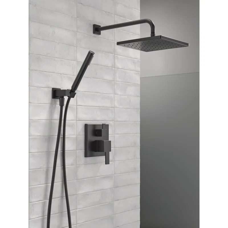 Modern Raincan Square Shower System, Rain Shower Head with Handheld Spray, Shower Faucet Set | Wayfair North America