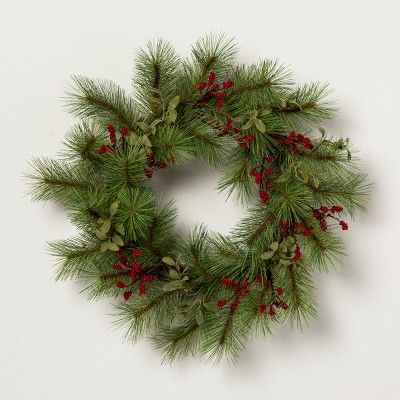 Wreath Red Berry Pine - Hearth & Hand™ with Magnolia | Target