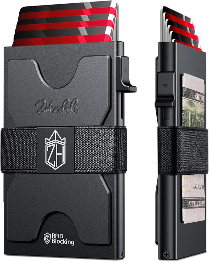 Zitahli Novelty Wallet for Boy Men - Slim Card Holder Holds 6+6 Cards, Metal Card Case, Minimalis... | Amazon (US)