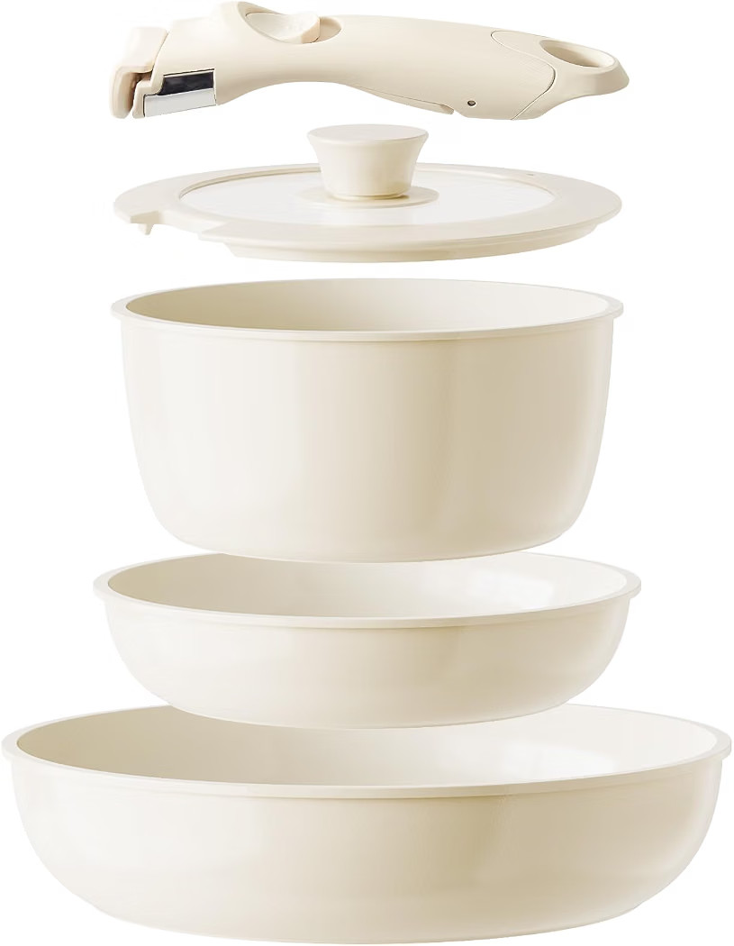 Redchef Ceramic Pots and Pans Set Non Stick, Detachable Cookware Set 5 Pcs | Amazon (US)