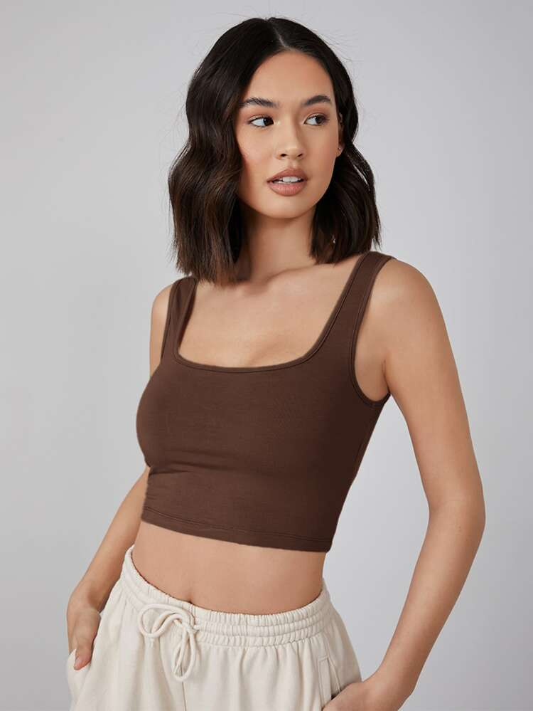 SHEIN BASICS Solid Tank Top | SHEIN