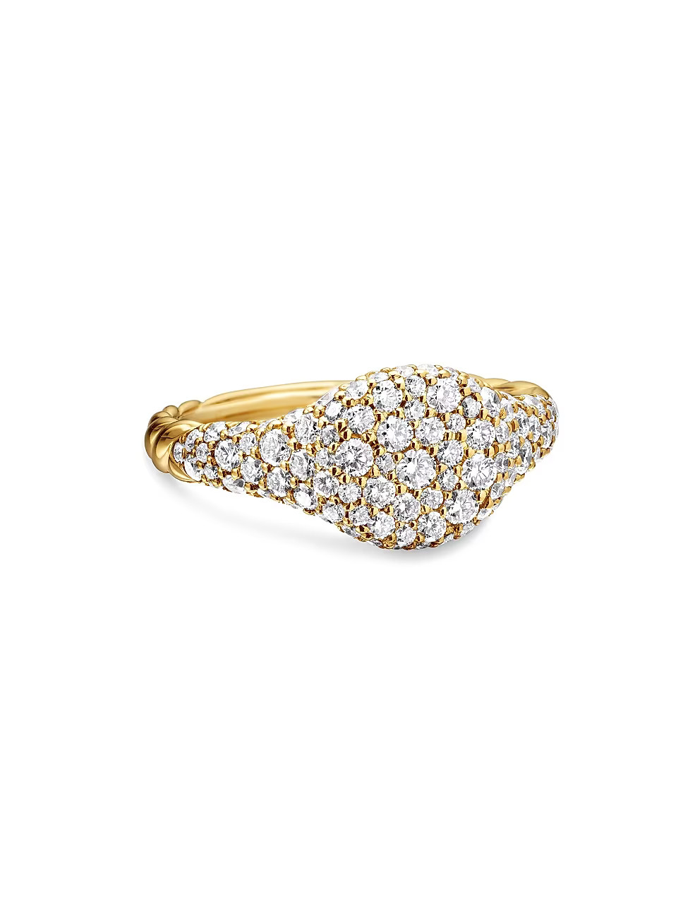 Petite Pave Pinky Ring In 18K Yellow Gold | Saks Fifth Avenue