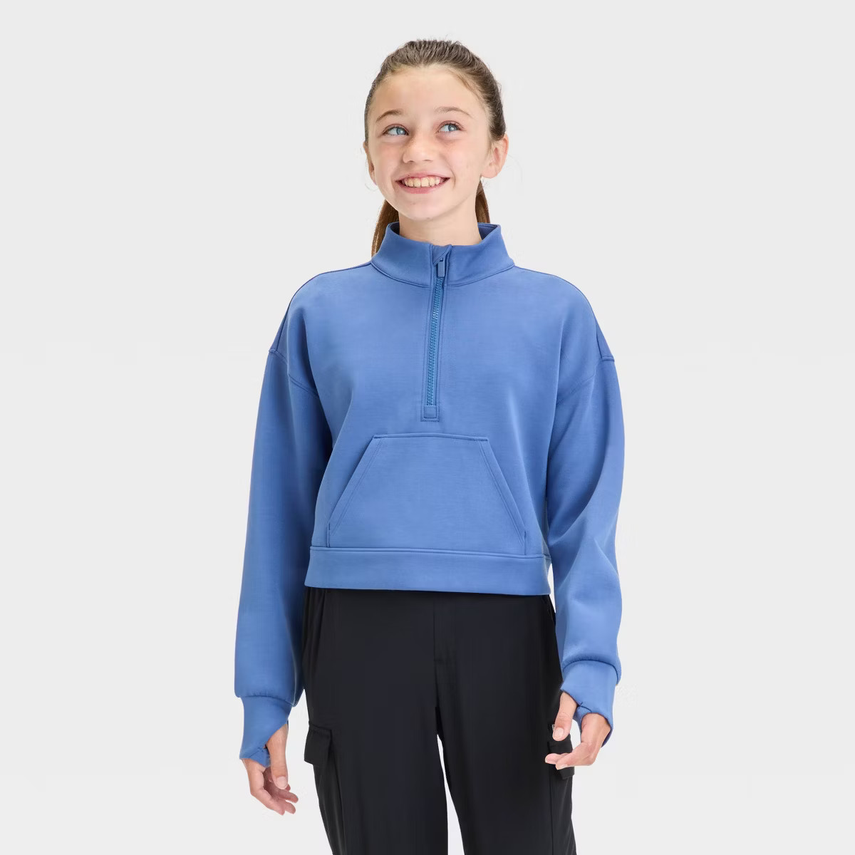 Girls' Airy Sleek 1/2 Zip Pullover Sweatshirt - All In Motion™ | Target