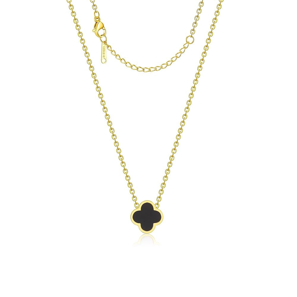 18K Gold Plated Clover Necklace for Women Four Leaf Clover Necklace Flower Lucky Pendant Dainty J... | Amazon (US)