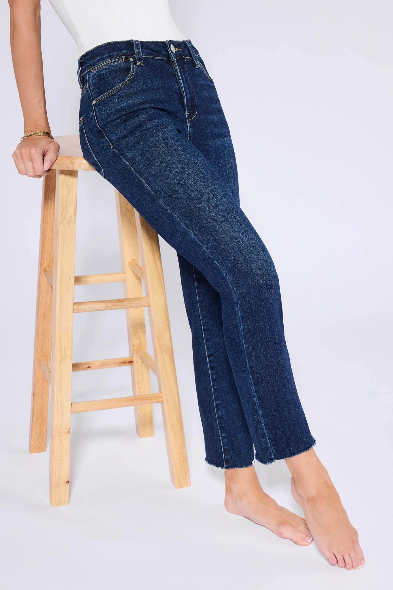 Becca Dark Wash Kick Flare Jeans | Avara