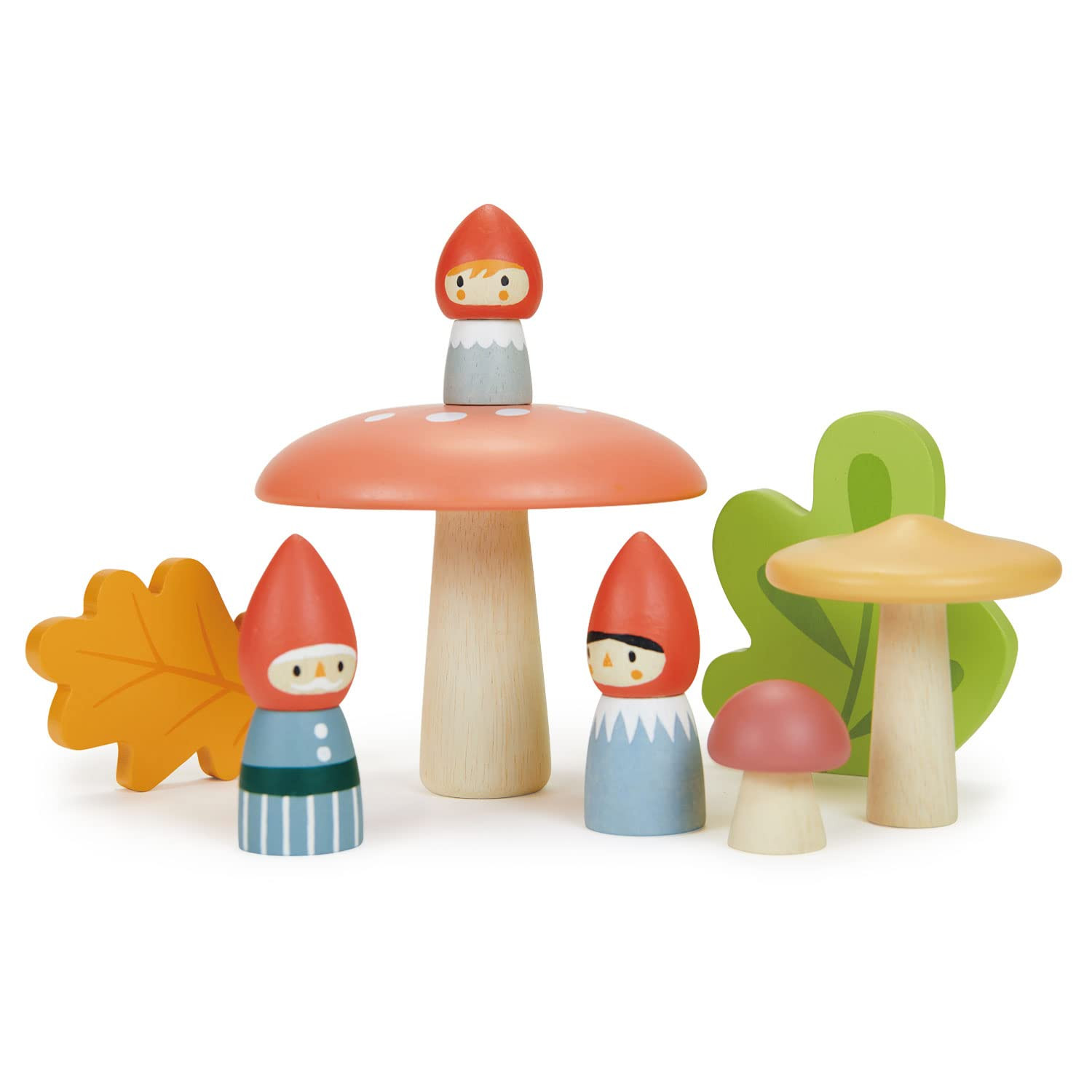 Tender Leaf Toys - Woodland Gnome Family - 8 Piece Solid Wood Imaginative Play Set, Nursery Decor... | Amazon (US)