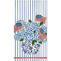 Caspari Flags and Hydrangeas Paper Guest Towel Napkins, 15 Per Package | Amazon (US)