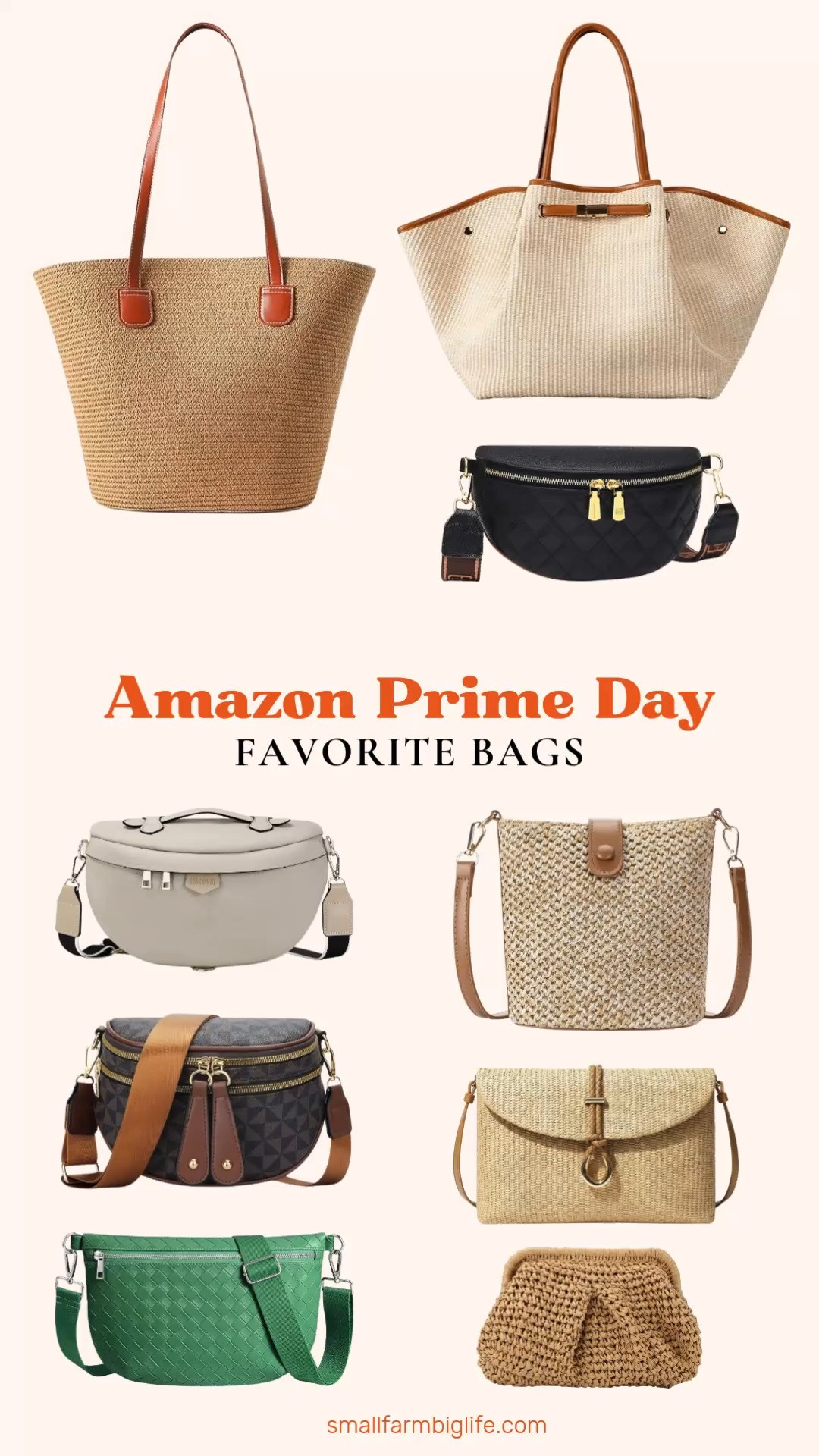 Bags are one of my favorite things to grab during Prime Day sales because the deals on Amazon bags are so good and these are the styles I have been loving this summer. The straw totes, straw clutches, and woven straw crossbody are perfect for beach days and summer outings, and the vegan leather sling bags in green, black, and brown pattern are the kind of everyday crossbody bags you will reach for constantly. I rounded up a mix of casual summer styles and more polished options so there is something for every outfit and every occasion. Save this post so you have it ready when Prime Day goes live June 23 and tap to shop any of these now at their current prices! 

 #LTKootd #LTKOver40 #LTKSaleAlert