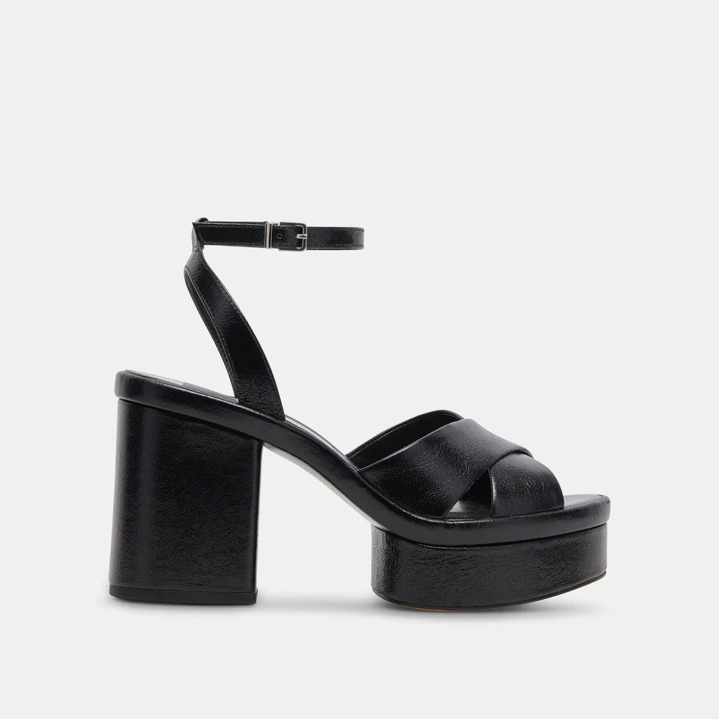 LAISHA HEELS MIDNIGHT CRINKLE PATENT | DolceVita.com