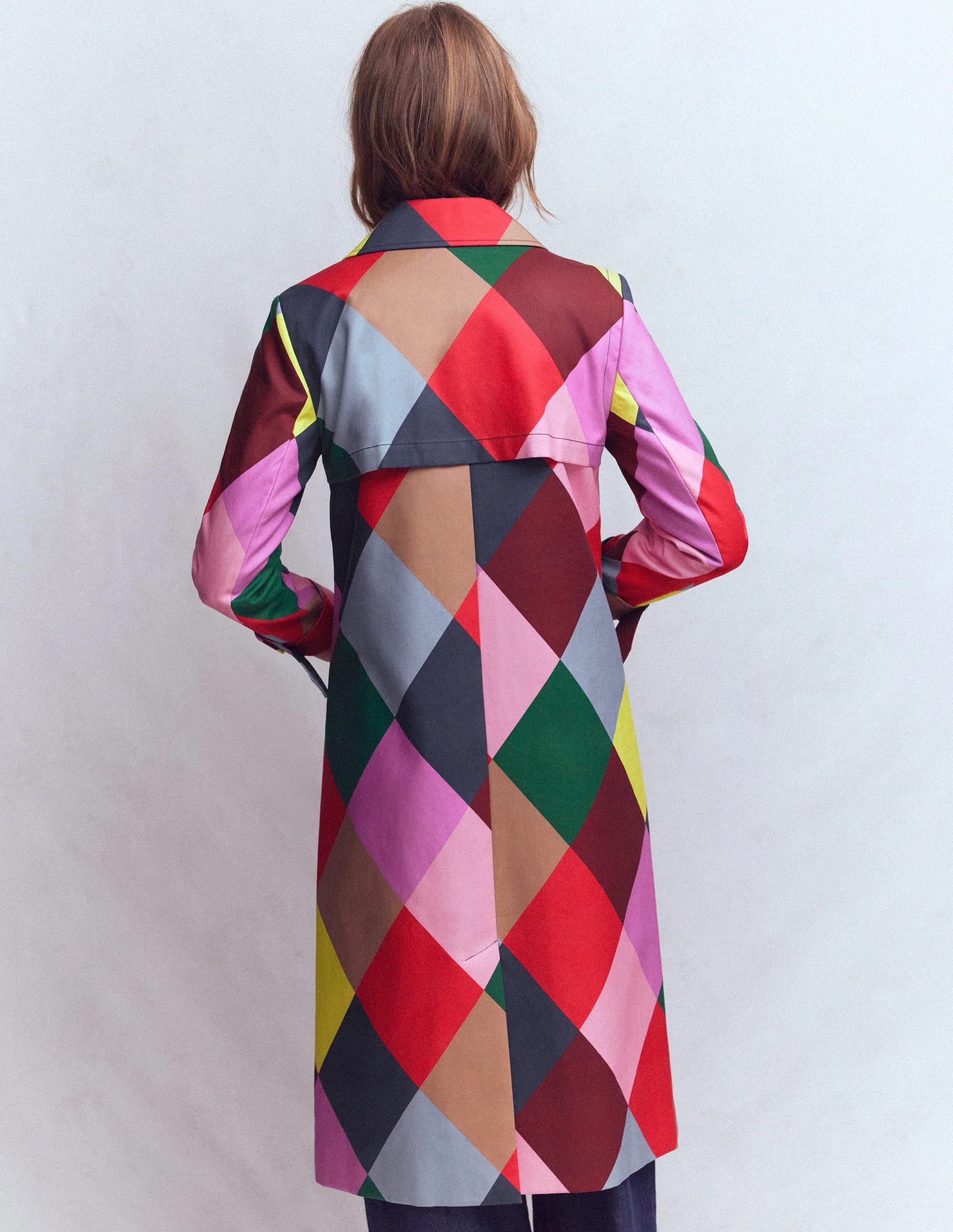 Double Breasted Trench-Giant Multi Harlequin | Boden (US)