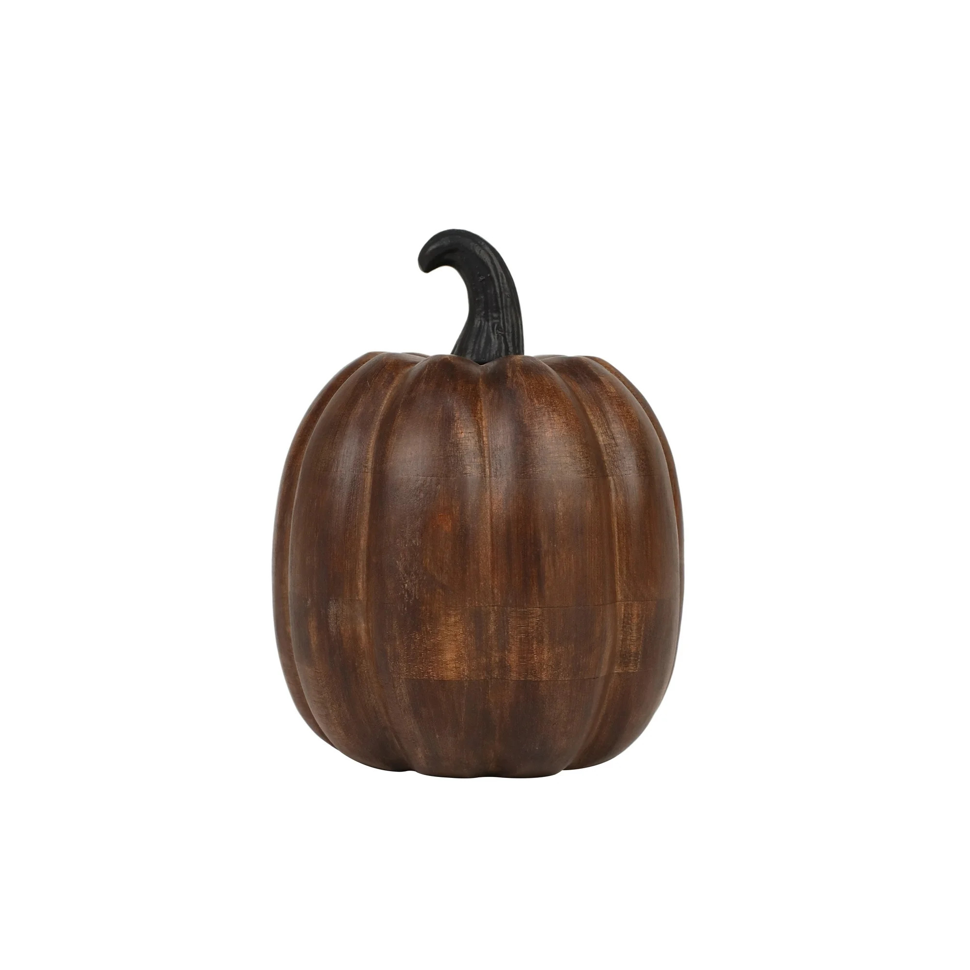 Halloween 8 inch Walnut Wooden Pumpkin Decoration by Way to Celebrate | Walmart (US)