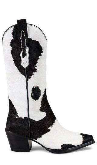 Dagget F Boot in Black & White Cow | Revolve Clothing (Global)