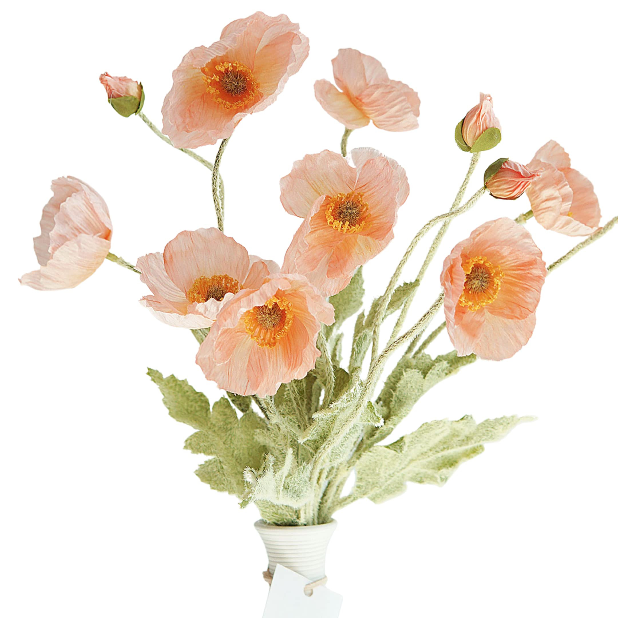 Kamang Artificial Poppy Coral Silk Flowers (3 Stems) for Home Decor and Wedding. Faux Poppy Flowe... | Amazon (US)