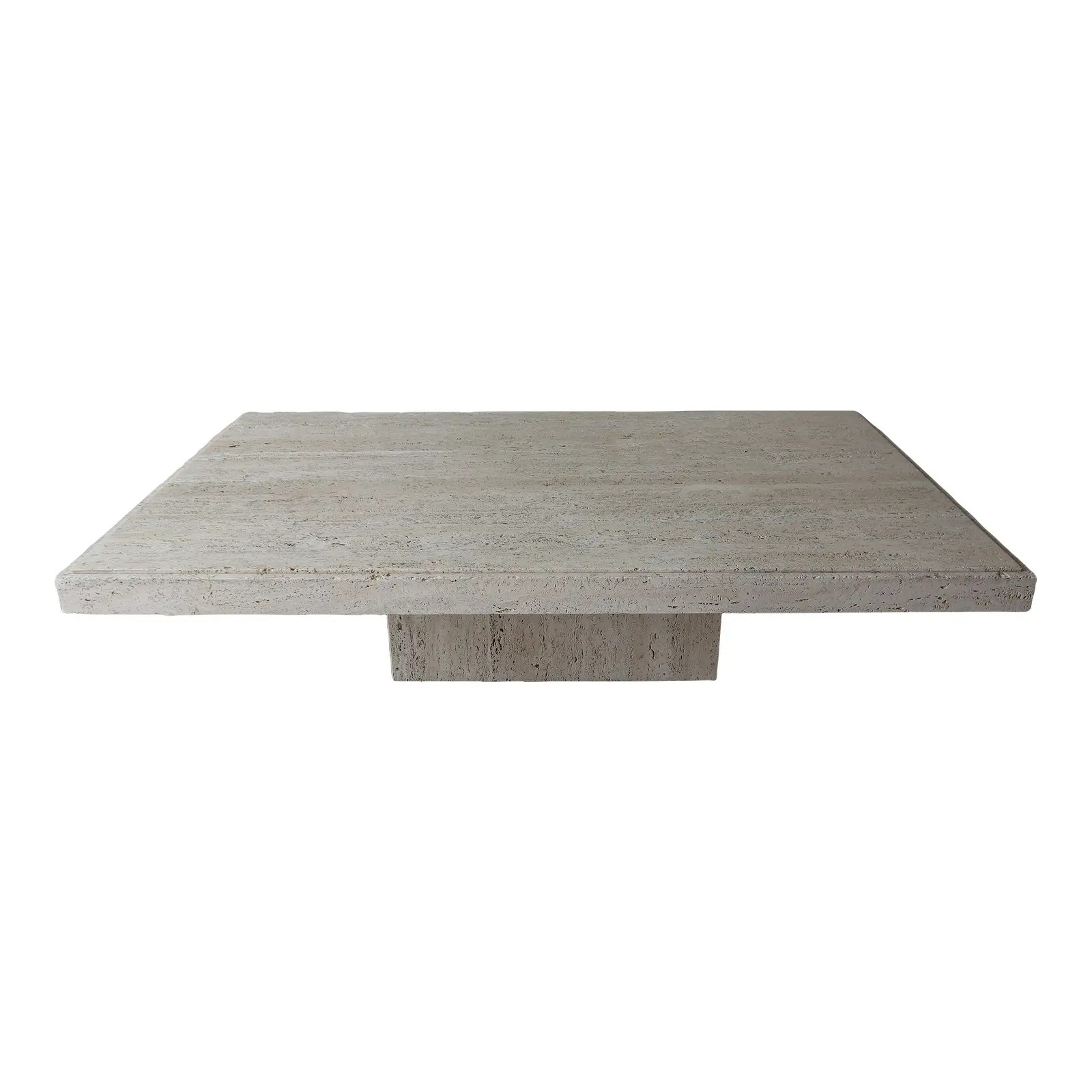 Massive Minimalist Travertine Coffee Table | Chairish