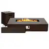 UPHA Fire Pit with Tank Cover 56-in W Brown Iron Rectangle Propane Gas Fire Pit Table | Lowe's